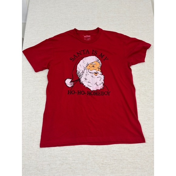 urban pipeline Other - Urban Pipeline Graphic Tee Mens Large Red Excellent Santa Is My Ho-Ho-Homeboy